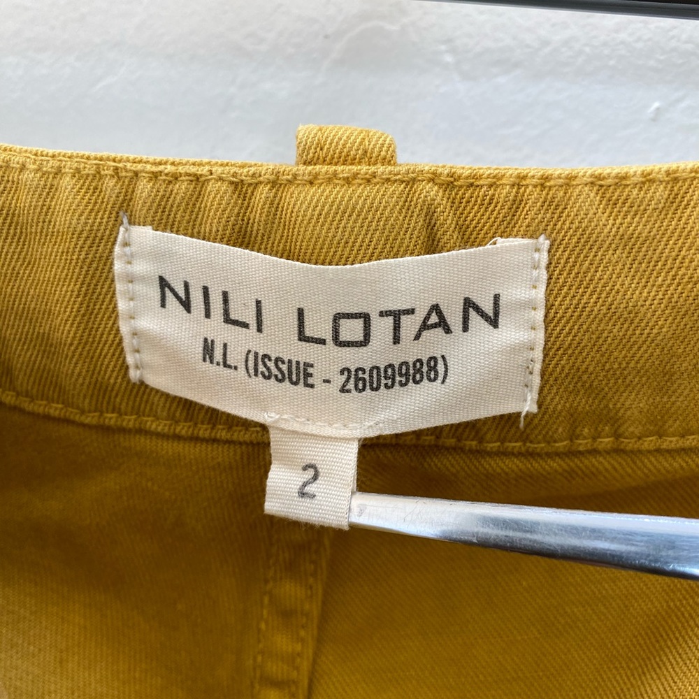 Nili Lotan Luna Pants Mustard linen blend Size 2 - Picture 7 of 15